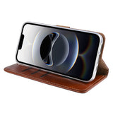 Bibliothèque Rixus pour Apple iPhone 16e Marron