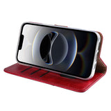Rixus Bookcase pour Apple iPhone 16e Rouge foncé