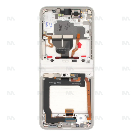 Chassis + Ecran LCD complet pour Samsung Galaxy Z Flip 3 (SM-F711B) GH82-27243B / GH82-26273B (No Camera) - Crème