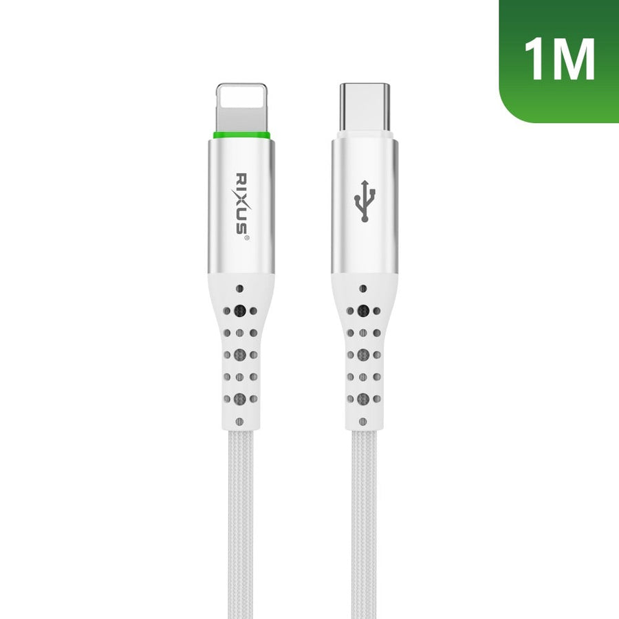 Câble USB-C vers Lightning à déconnexion automatique Rixus RXUC21L blanc