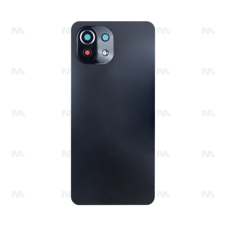 Vitre arrière pour Xiaomi 11 Lite 5G NE avec objectif – Truffle Black – OEM