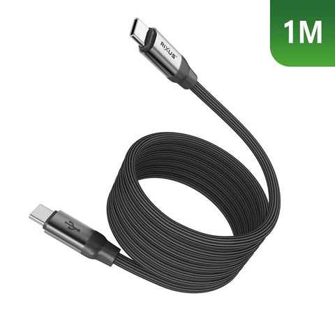 Câble de recharge magnétique Rixus RXUC61C USB-C vers USB-C 1 m 60 W noir