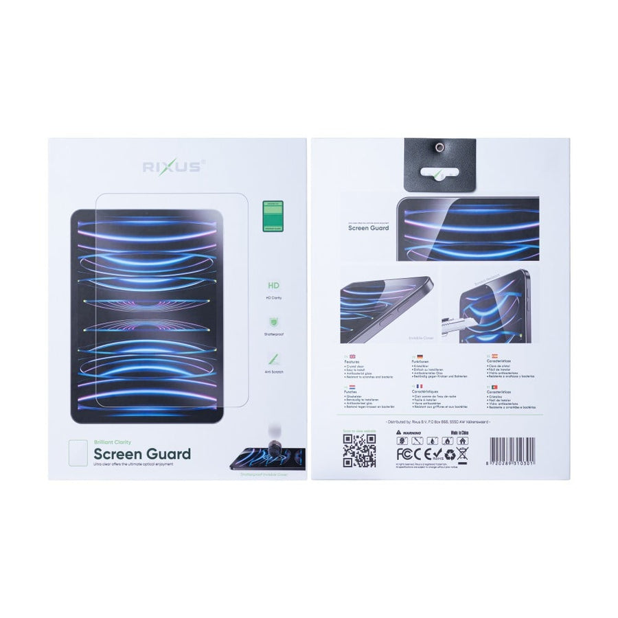 Protection d'écran Rixus pour Apple iPad Pro 13 pouces (2024, 2025), Air 13 pouces (2024, 2025) Transparent