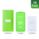 Verre trempé incurvé Rixus Clear HD pour Apple iPhone 14 Plus, 13 Pro Max (lot de 10)