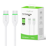Câble Rixus RX2017 pour synchronisation des données et recharge rapide USB-C vers USB-C 3 m