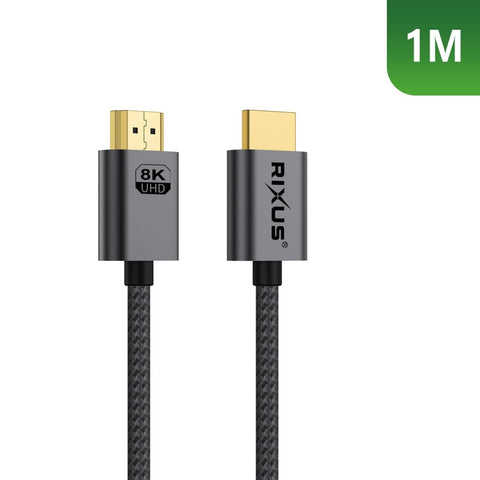 Câble HDMI Rixus RXHU11 Premium 8K 1 m gris sidéral