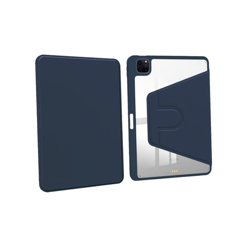 Étui de protection en cuir PU bleu foncé pour iPad 10,2 et 10,5