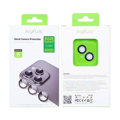 Verre trempé Rixus Metal Shield pour Apple iPhone 13, 13 Mini Vert