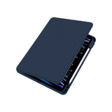 Étui de protection en cuir PU pour iPad Air, Air 2 9,7 pouces, bleu foncé