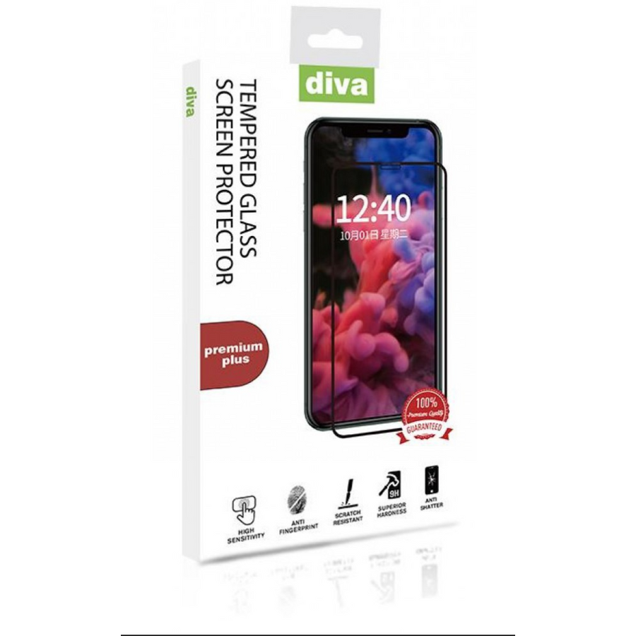 Protecteur d'écran Diva Premium Plus pour Samsung Galaxy A22 4G - Noir