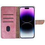 Rixus Bookcase pour Apple iPhone 14 Pro Max Rose