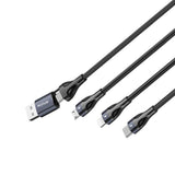 Câble de recharge rapide Rixus RXUC23 Two-For-Three noir