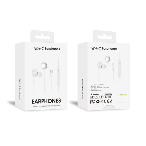 Écouteurs intra-auriculaires filaires Pop-Up Type-C ER02 Blanc