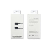 Câble de données USB Type-C vers Type-C noir 100 cm Boîte de vente au détail