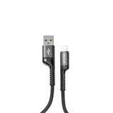 Câble rétractable à ressort Rixus RXUC17AL USB-A vers Lightning noir