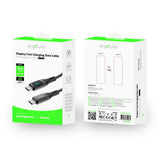 Câble USB-C tressé Rixus RXUC28C avec écran LED, 1 m, noir