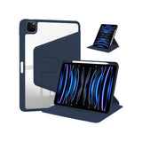 Étui de protection en cuir PU pour iPad Air, Air 2 9,7 pouces, bleu foncé