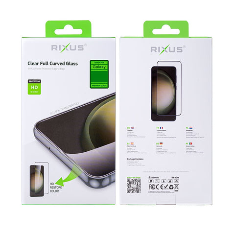 Verre trempé Rixus Clear HD à bords incurvés pour Samsung Galaxy S24 FE, A36, A56