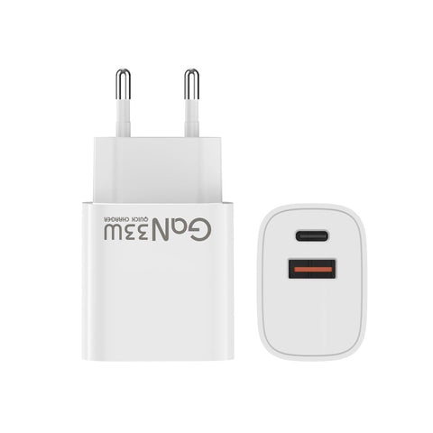 Adaptateur PD Quick GaN CH33W USB-A vers USB-C 33 W blanc