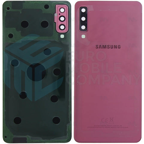 Vitre arrière pour Samsung Galaxy A7 2018 A750F avec objectif rose OEM