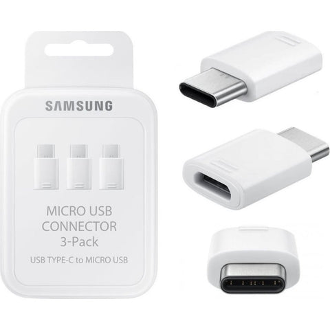Connecteur Samsung Type-C vers Micro-USB EE-GN930KWEGWW (3 pièces) - Blanc