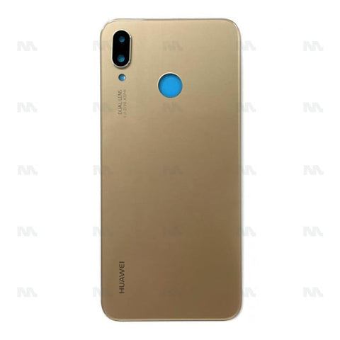 Vitre arrière pour Huawei P20 Lite avec objectif – Platine Or – Original