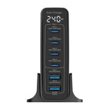 Adaptateur secteur Rixus RX240 GaN avec écran numérique 240 W noir