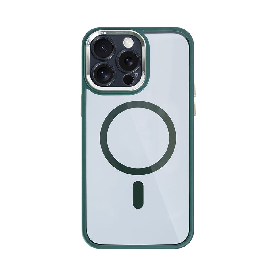 Étui Rixus Classic 04 avec MagSafe pour Apple iPhone 15 Pro Max vert foncé