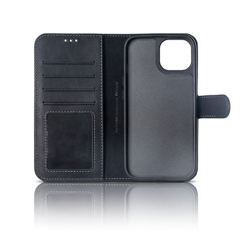 Portefeuille magnétique amovible Rixus Duo pour Apple iPhone 16 Pro Noir