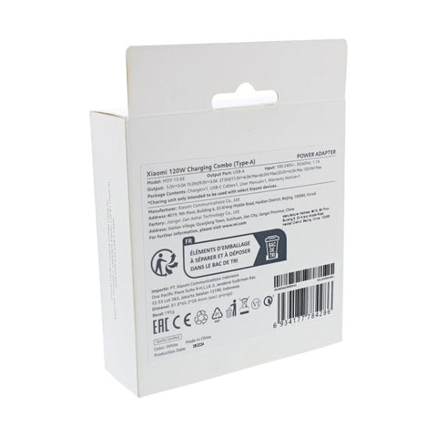 Adaptateur secteur Xiaomi Câble USB-A vers USB-C 100 cm 120 W Blanc MDY-13-EE