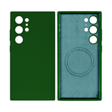 Coque de téléphone souple en TPU noir avec MagSafe pour Samsung Galaxy S24 Ultra vert