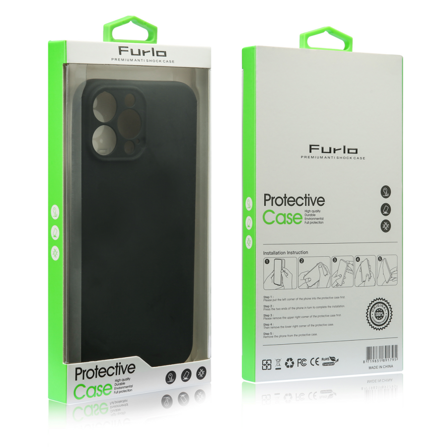 Étui protecteur mince en TPU Furlo pour iPhone 12 Mini - Noir