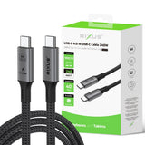 Câble Rixus RXUC01 USB-C 4.0 vers USB-C, 1 m, 240 W, gris