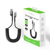 Câble rétractable à ressort Rixus RXUC17AC USB-A vers USB-C noir