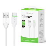 Câble Rixus RX2017AC pour synchronisation des données et recharge rapide USB vers USB-C, 3 m