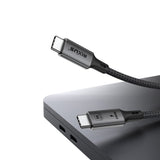 Câble Rixus RXUC02 USB-C 4.0 vers USB-C, 1,8 m, 240 W, gris