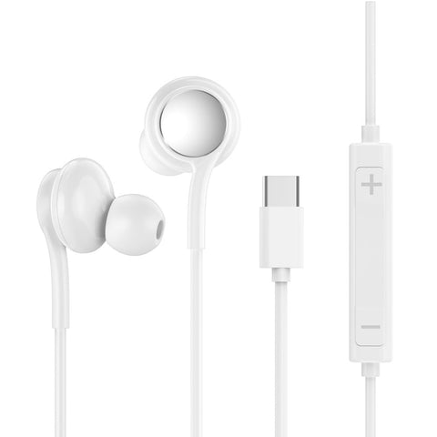 Écouteurs intra-auriculaires filaires Pop-Up Type-C ER02 Blanc