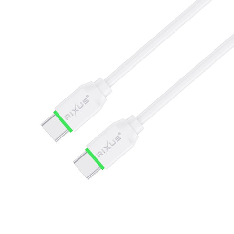 Câble Rixus RX2015 pour synchronisation des données et recharge rapide USB-C vers USB-C 1 m