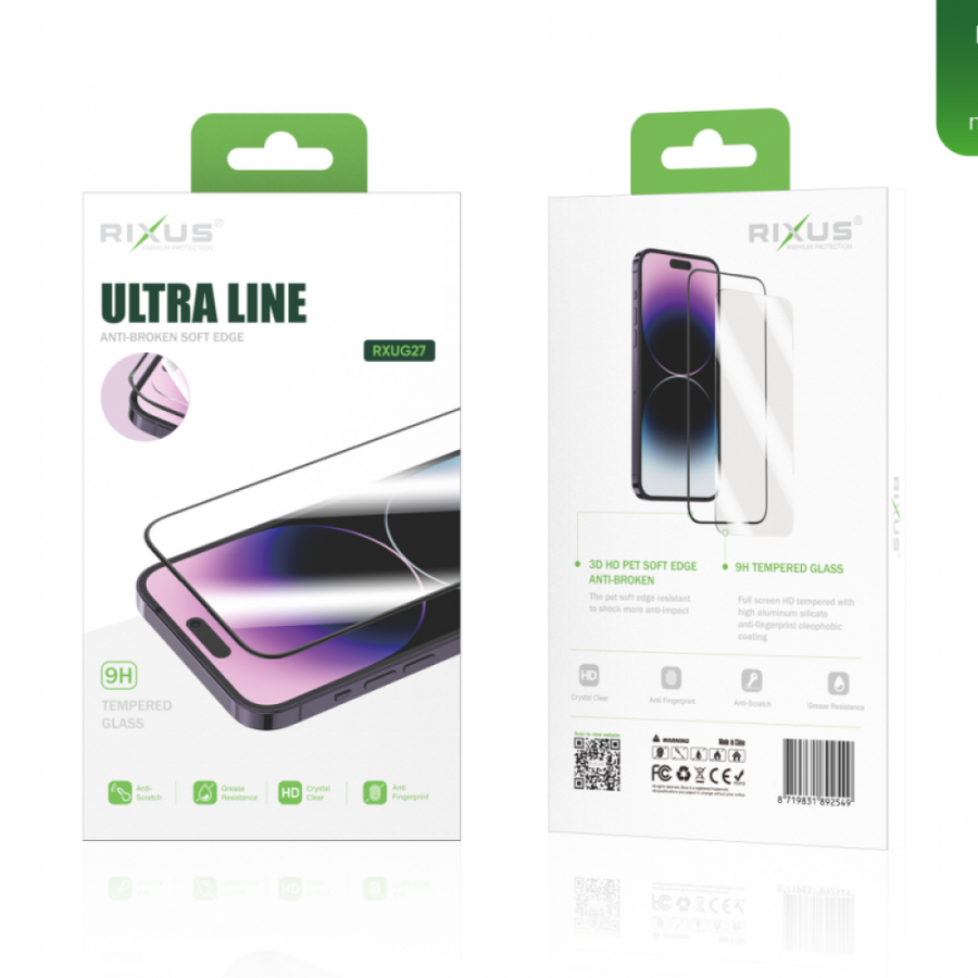 Verre trempé Rixus Clear HD Ultra Line pour Apple iPhone 15