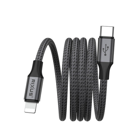 Câble de recharge magnétique Rixus RXUC66L USB-C vers Lightning 100 cm 18 W noir