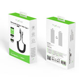 Câble rétractable à ressort Rixus RXUC17AC USB-A vers USB-C noir