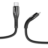 Câble de recharge rapide Rixus RXUC38L USB-C vers Lightning en nylon, 2 m, noir