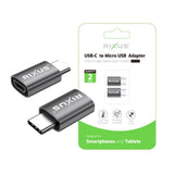 Adaptateur USB-C vers Micro OTG Rixus RXOTG04 gris sidéral (lot de 2)