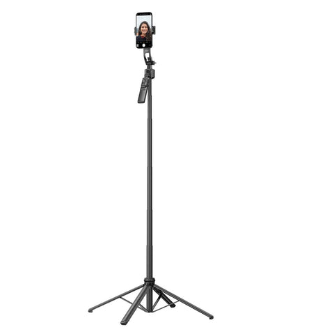 Perche à selfie Rixus RXSF55 avec caméra à suivi du visage par IA, noir