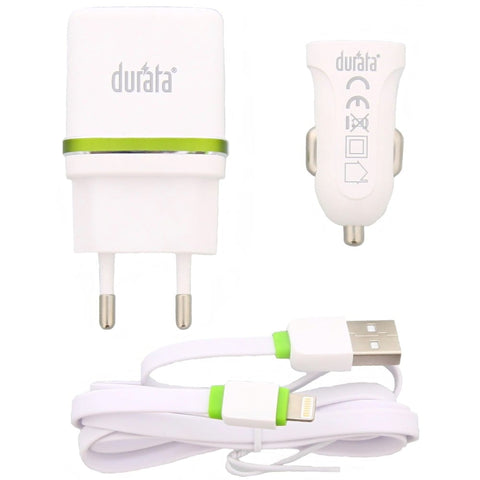 Adaptateur secteur 3 en 1 Durata Chargeur de voiture Câble de données USB DRA3002