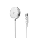 Chargeur USB-C Rixus RXWC05 pour Apple Watch et Samsung Galaxy Watch, 1,2 m, blanc