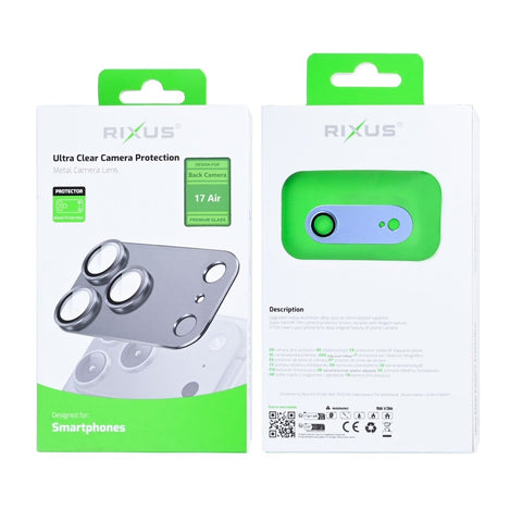 Protection ultra transparente pour appareil photo Rixus pour Apple iPhone 17 Air bleu ciel