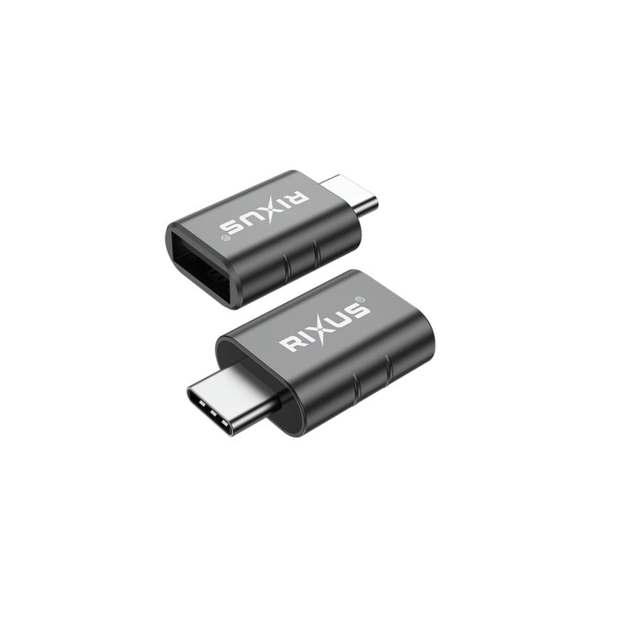 Adaptateur OTG USB-C vers USB-A Rixus RXOTG02 gris sidéral (lot de 2)