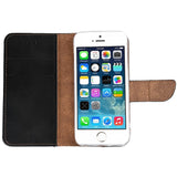 Rixus Bookcase pour Apple iPhone 5, 5S Noir