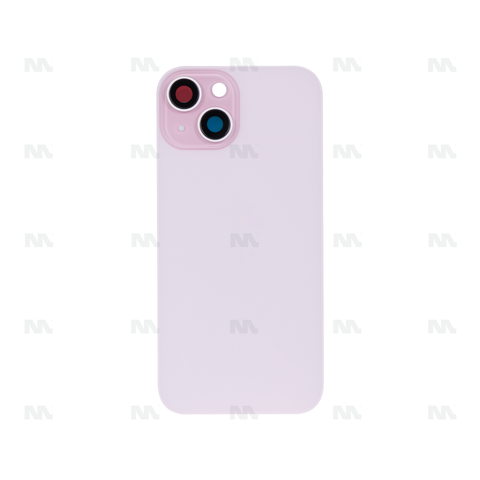 Vitre Arrière sans NFC, cadre d'appareil photo agrandi rose Compatible pour Apple iPhone 15
